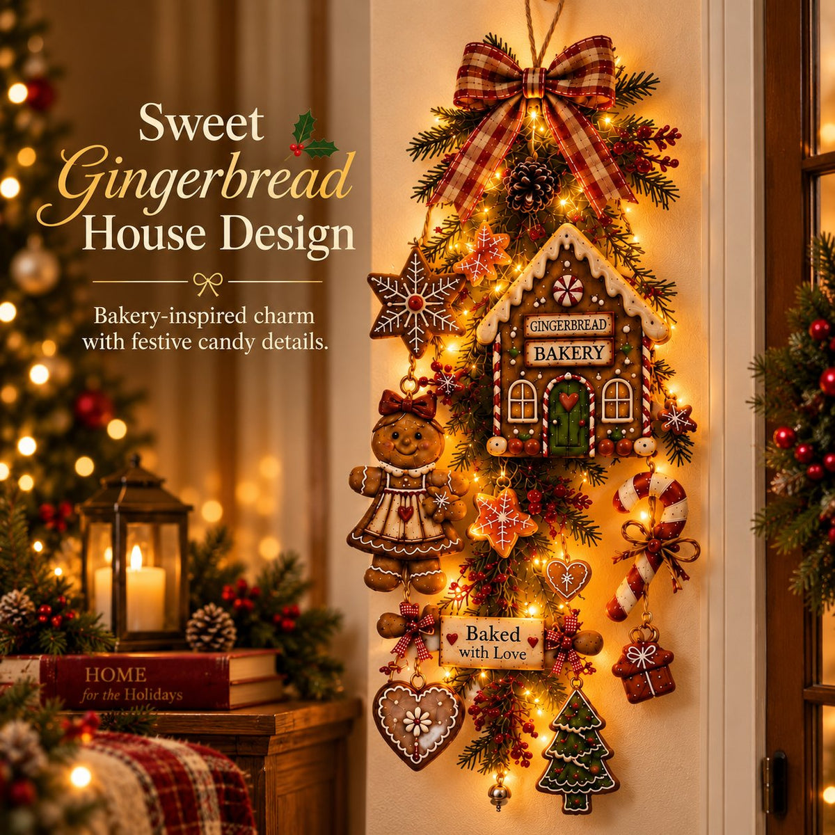 🎄 Gingerbread House Christmas Light Decoration