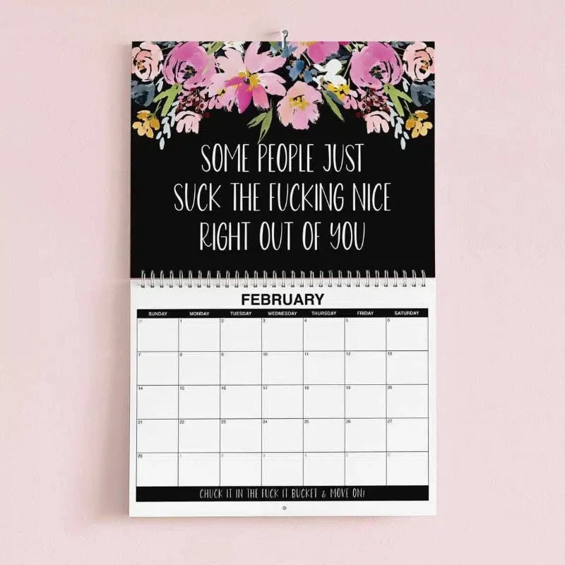 🌸🗓️ 2027 Funny Swear Word Wall Calendar – 'F*ck It' Floral Calendar for Tired-Ass Women 😂✨