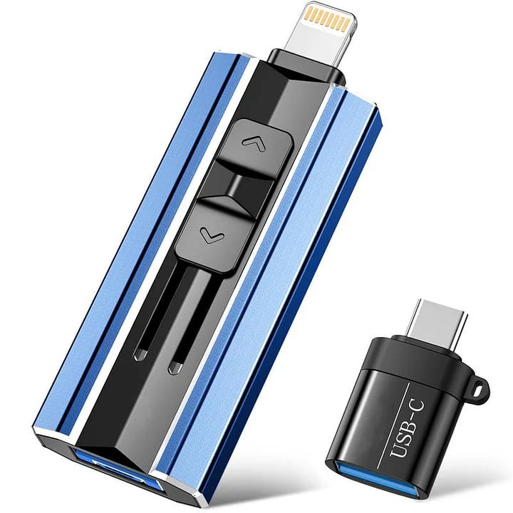 💥LAST DAY SALE 49% OFF-Flash Drive Intended for iPhone iPad, Memory Stick Storage for Photos and Videos Backup, Compatible with iPhone iPad Android PC, Plug and Play