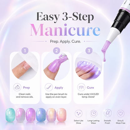 ⏳ FLASH SALE - 50% OFF TODAY 💅 5-in-1 Gel Nail Polish Pen – Salon-Style Shimmer Manicure at Home