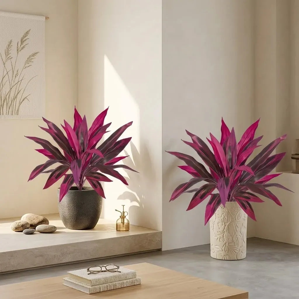 Pink and Purple Artificial Garden Plants - 2 Pieces