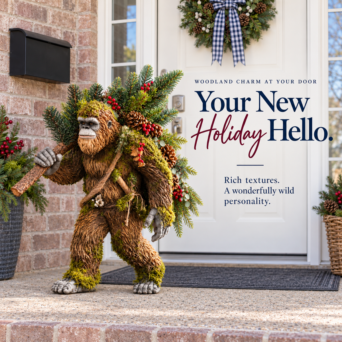 🎄 Woodland Bigfoot – Lighted Christmas Porch Decor 9