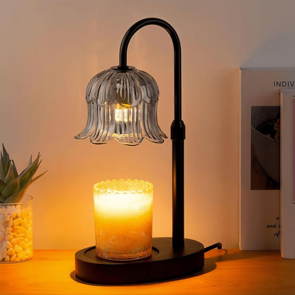 Vintage Flower Candle Warmer Lamp — Timer & Brightness Control