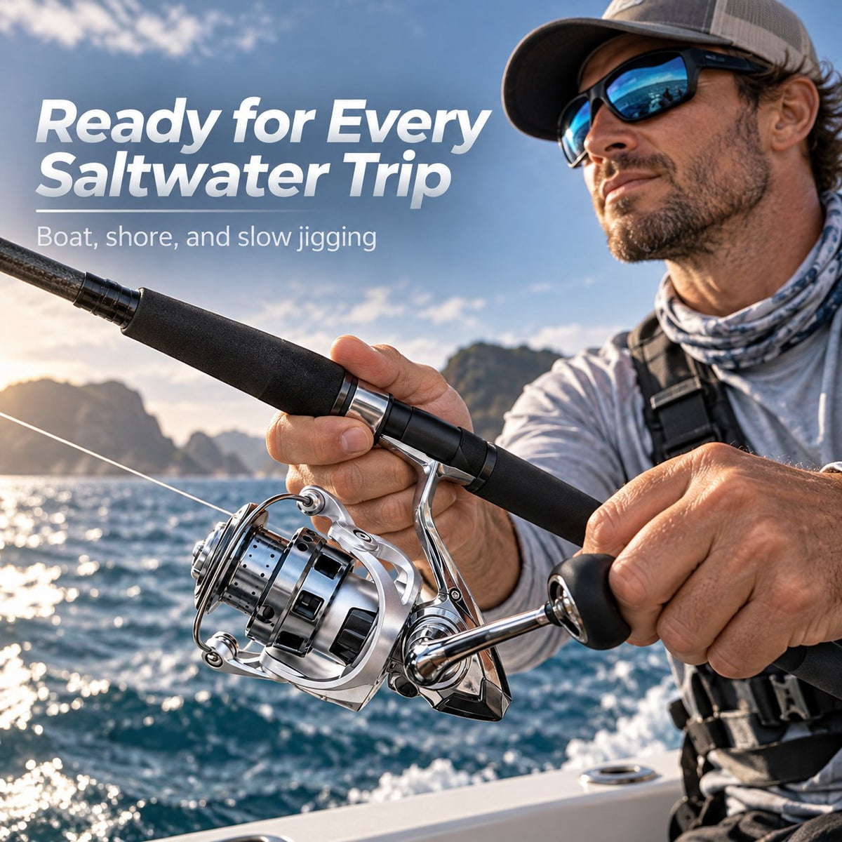 Single-Hand Jigging Fishing Reel with Thumb Lever – product view 8