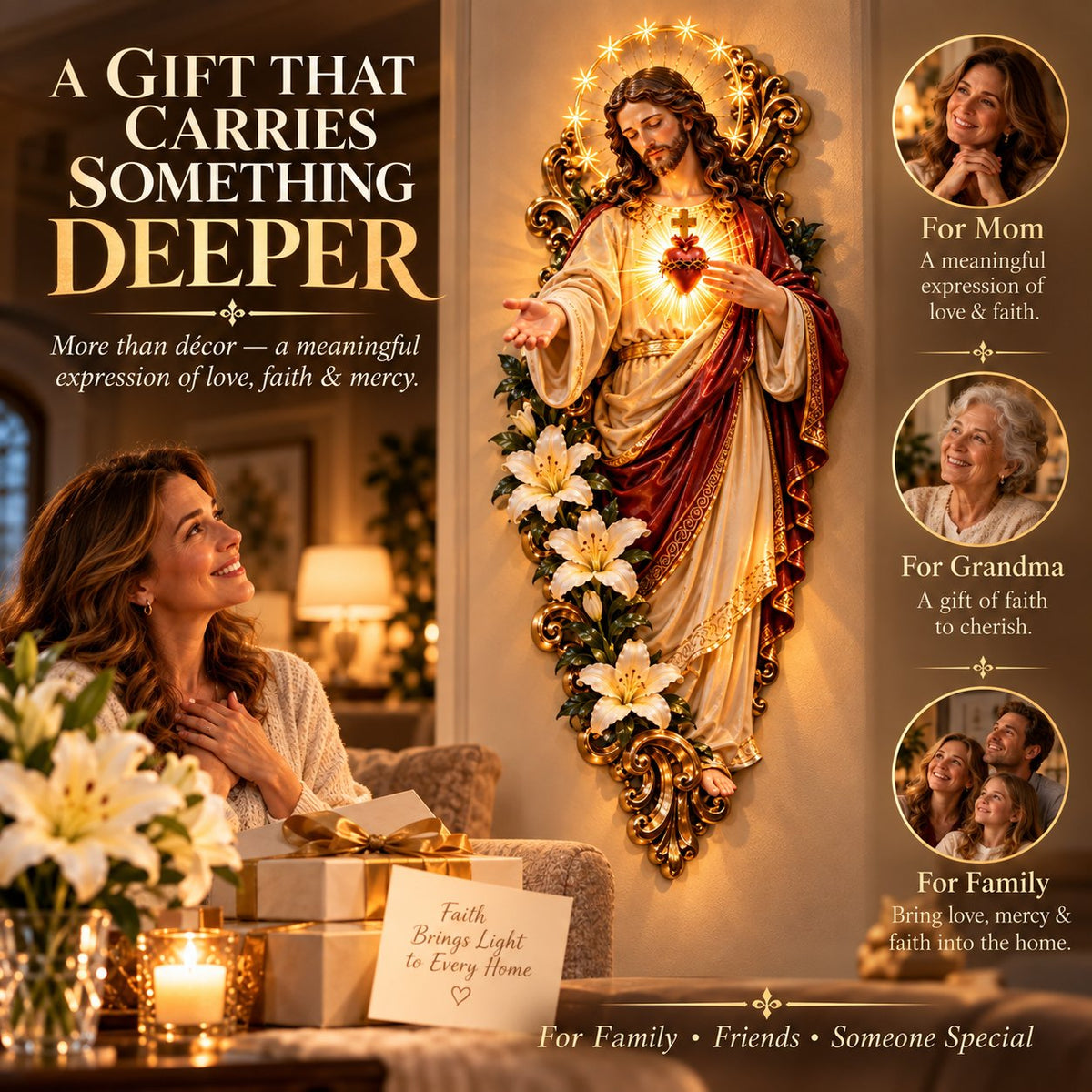 Sacred Heart of Jesus 3D Lighted Wall Decor