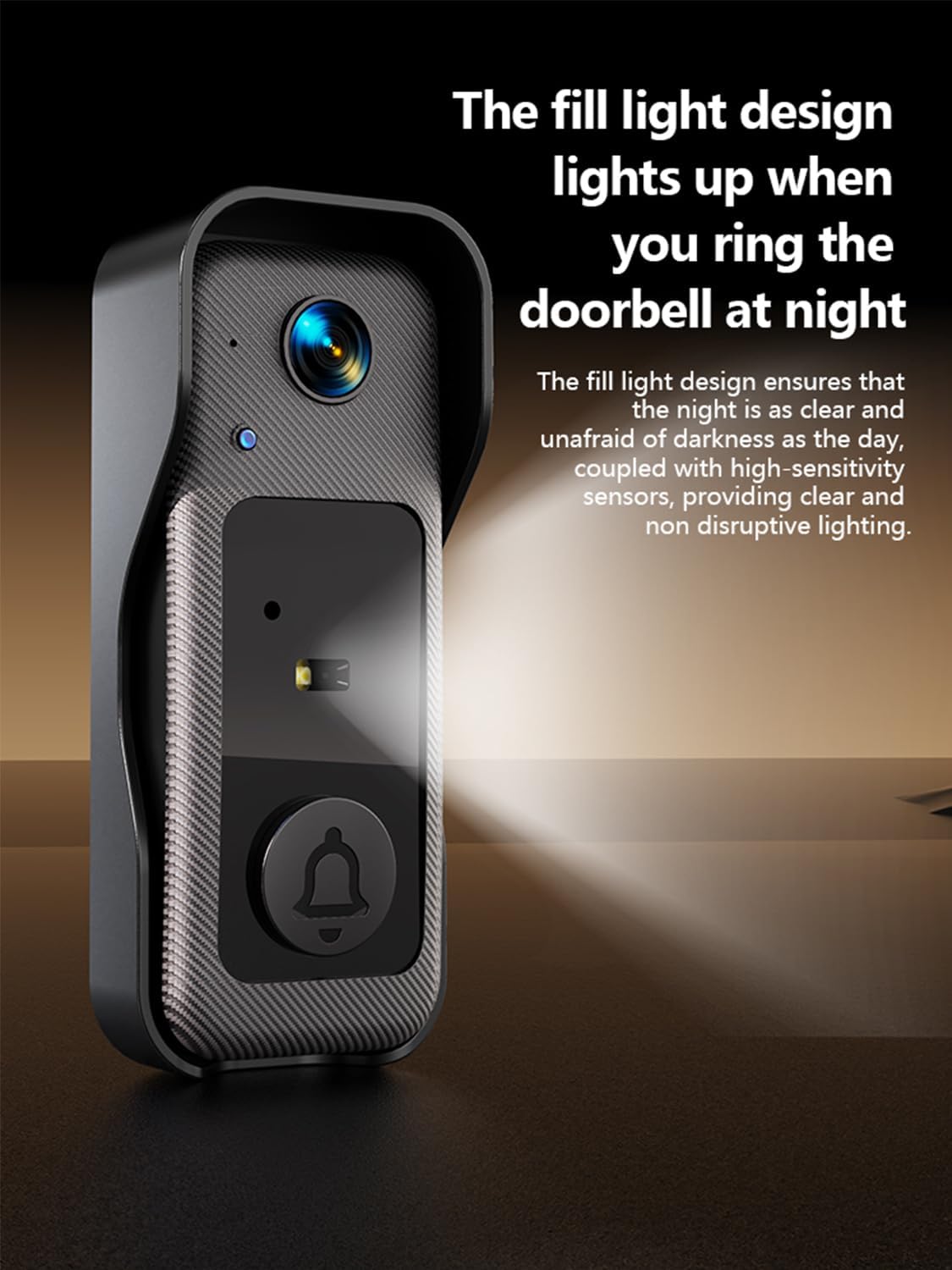 Visual smart doorbell with 4.3-inch color display, 0.3 megapixel camera for home security