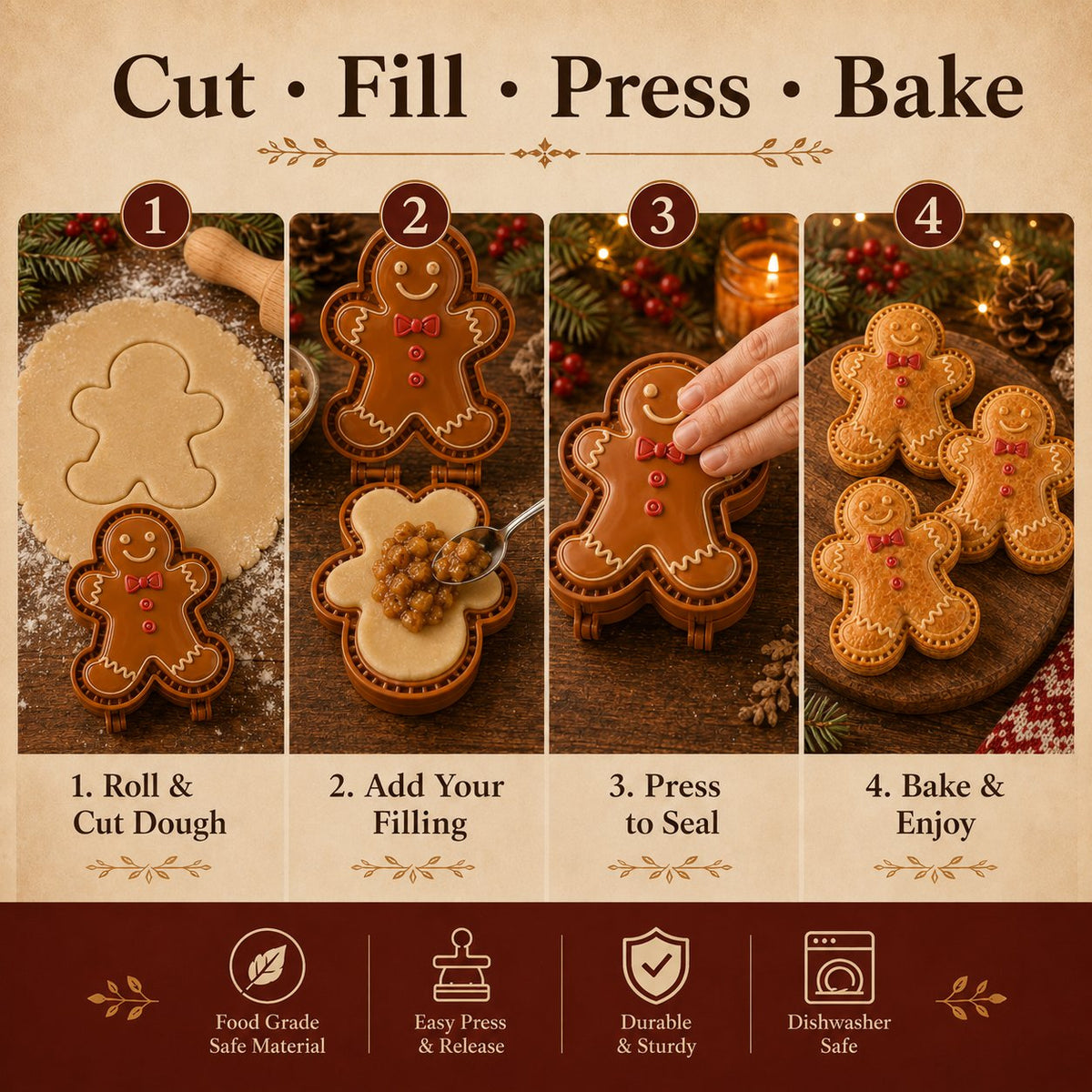 🎄16pcs-Design Christmas Mini Pie Mold Collection🥧
