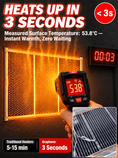 Ultra-Thin Graphene Infrared Wall Heater | 3s Rapid Heating | A+++ Energy Saving | Drill-Free ☀️