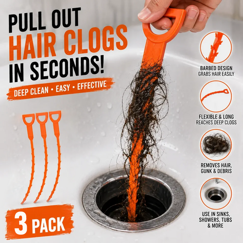 🛠️50% OFF NOW! 20.5‑inch Drain Snake – Flexible Durable Hair Clog Remover Tool, Quick Sink Tub Pipe Dredger, Reusable Drain Cleaner Stick for Bathroom Kitchen Sewer Blockages