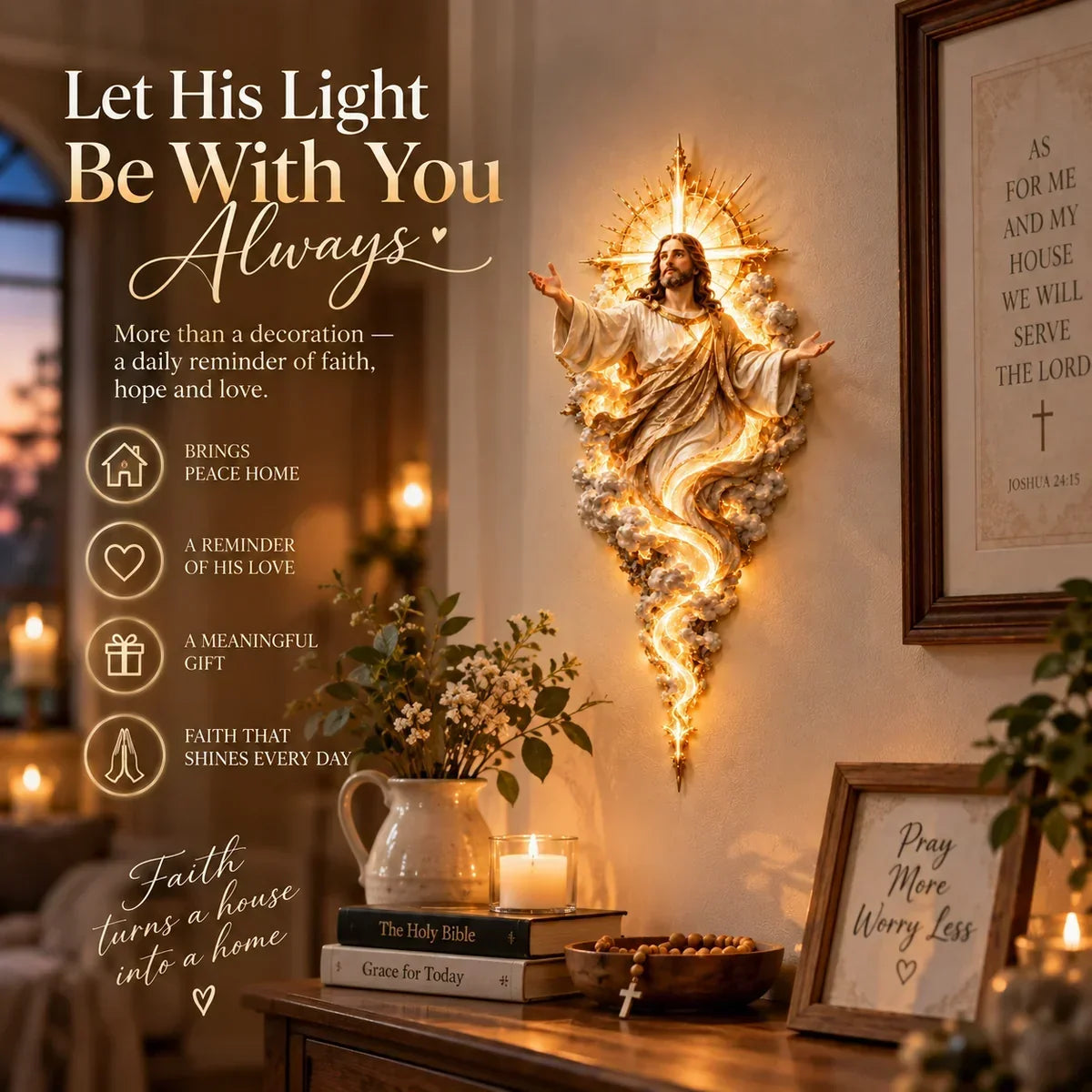 Light of the World Jesus Wall Sculpture