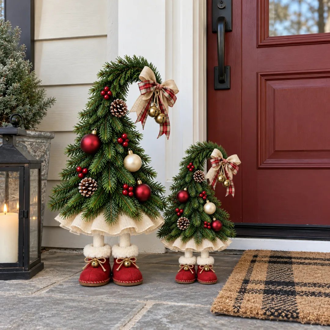 Whimsical Christmas Elf Tree Decor with Red Boots