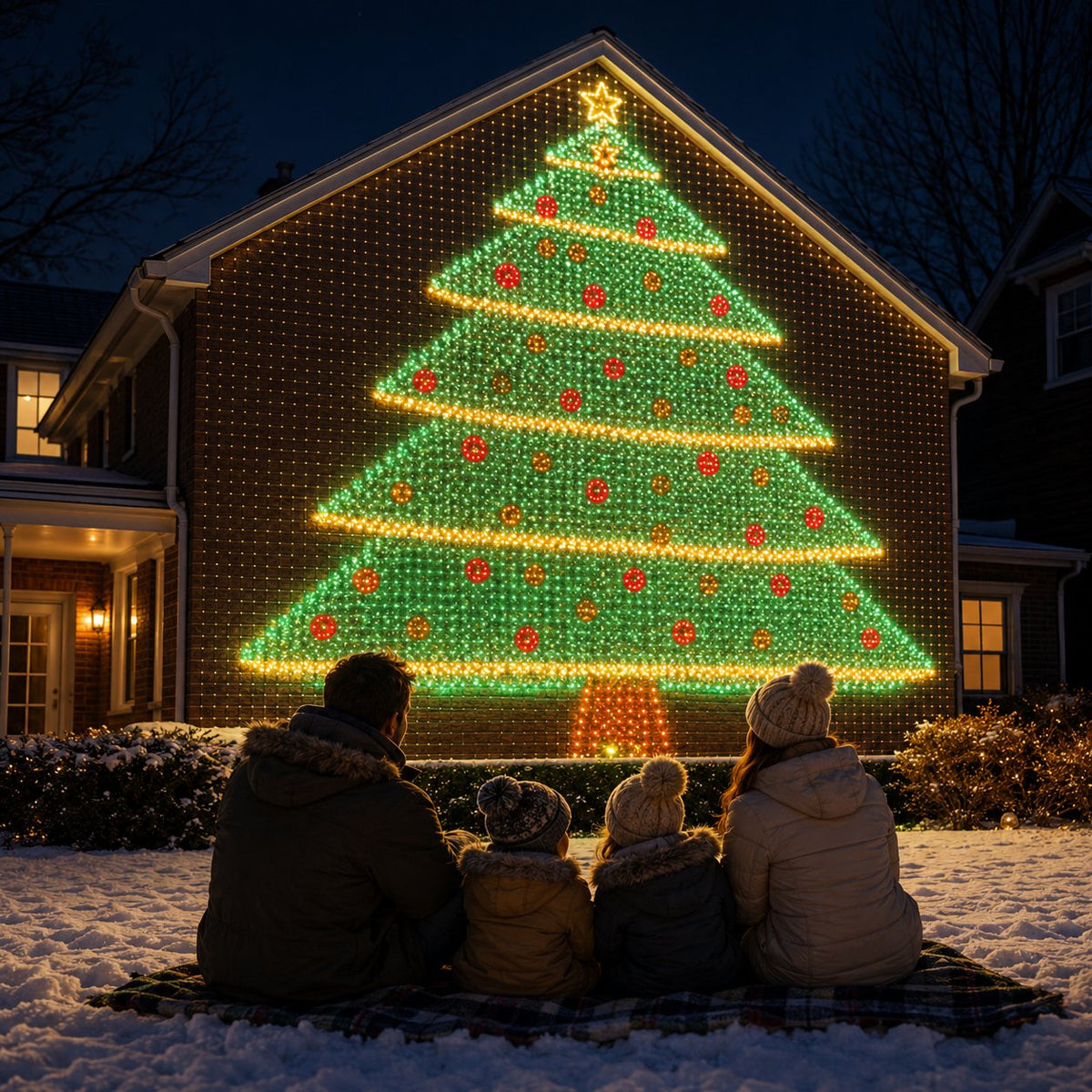 🔥 SPECIAL OFFER | 🎄✨Christmas LED House Net & Smart Outdoor Wall Curtain Light