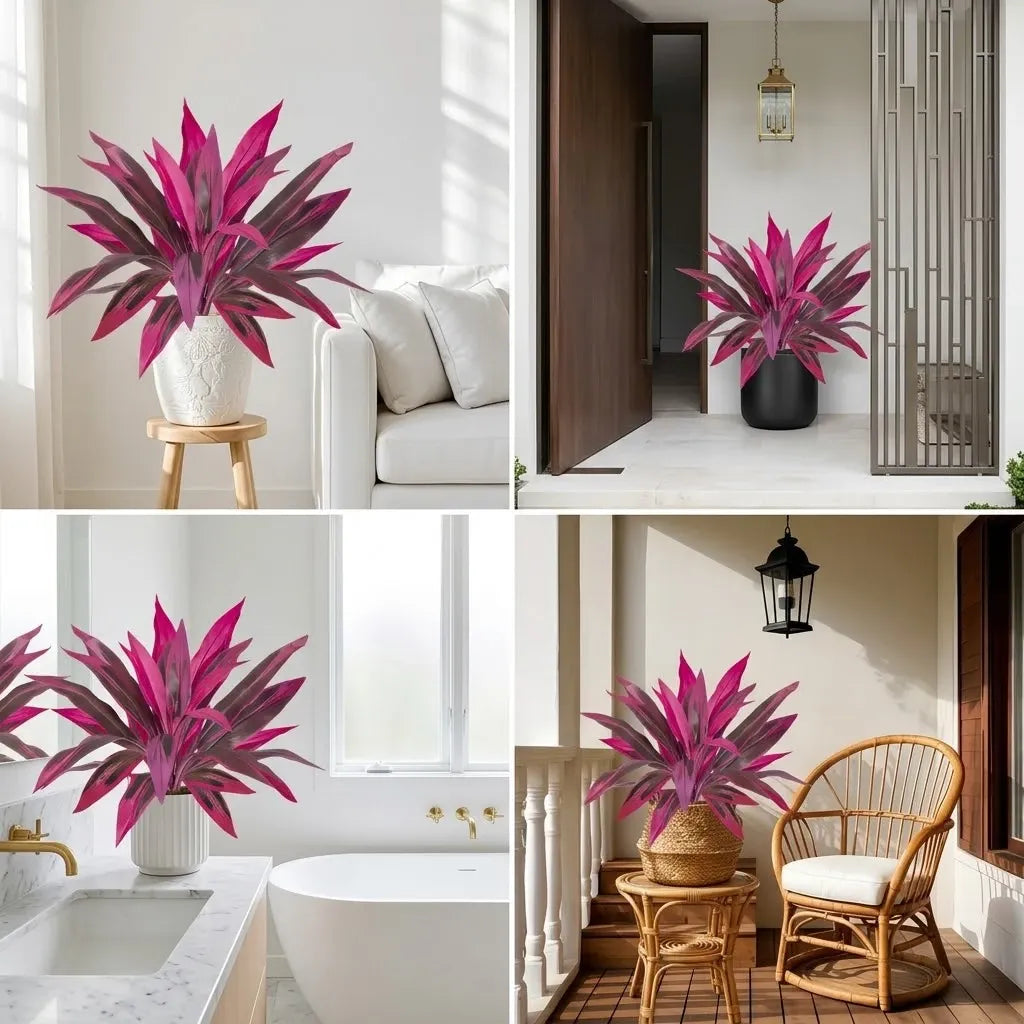 Pink and Purple Artificial Garden Plants - 2 Pieces