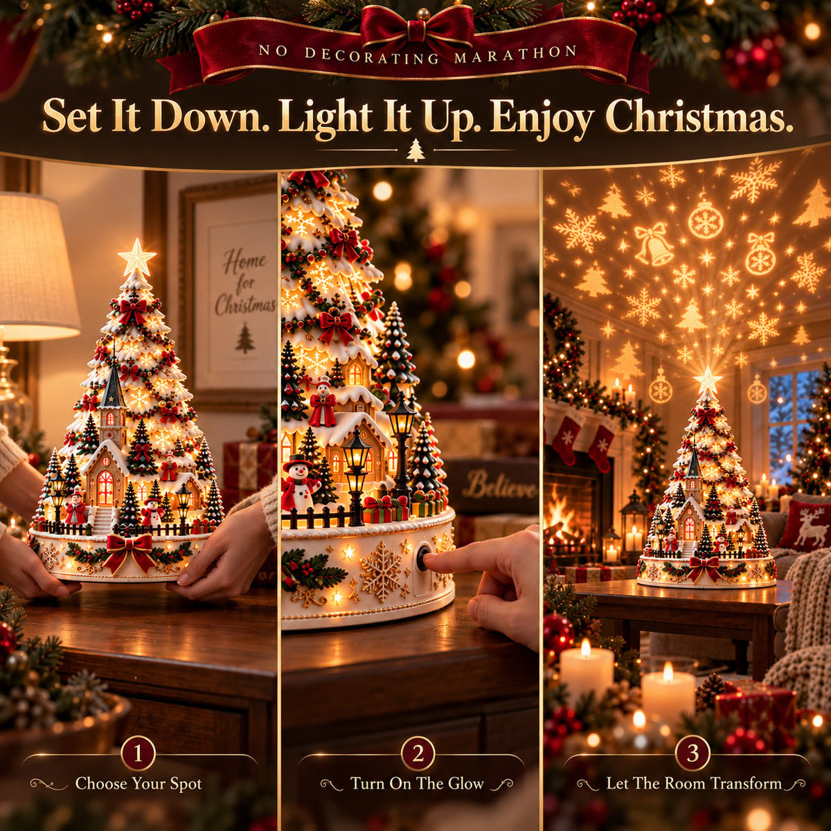 🏆 60,000+ Sold - 🎄MerryRealm Christmas Village Lightscape Tree