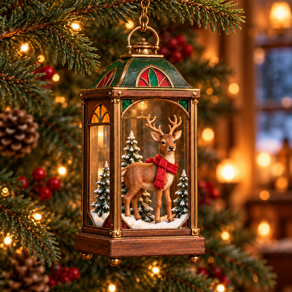 🏮 2026 Christmas Lantern Ornaments – Set of 6 Vintage Holiday Keepsakes