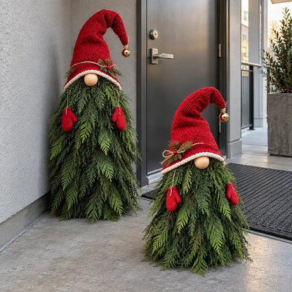 🎄🍄2-Piece Whimsical Winter Gnome Porch Set 3