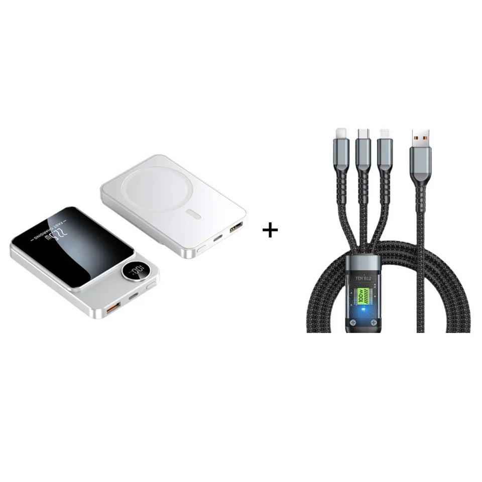 🔋✨Professional Magnetic Charger for Travelers & Professionals 🧲| 22.5W Wired & 15W Wireless | 10,000 mAh | Fast Delivery💥