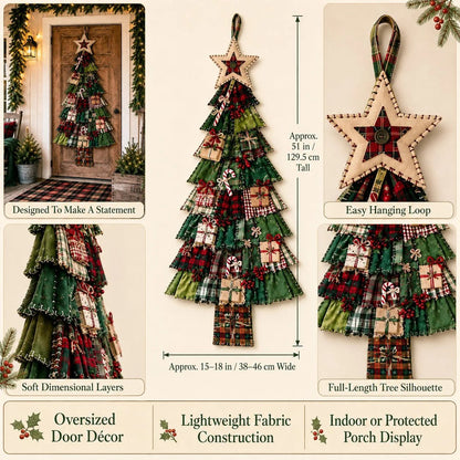 🔥 SPECIAL OFFER |🎄Beginner-Friendly DIY Oversized Patchwork Christmas Tree Door Hanging Kit💕
