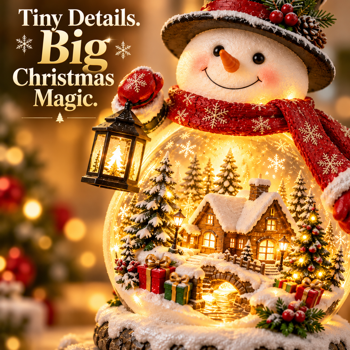 Christmas Village Snowman Glow – Lighted Tabletop Decor