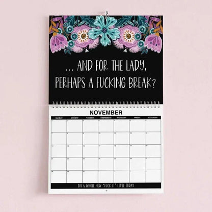 🌸🗓️ 2027 Funny Swear Word Wall Calendar – 'F*ck It' Floral Calendar for Tired-Ass Women 😂✨