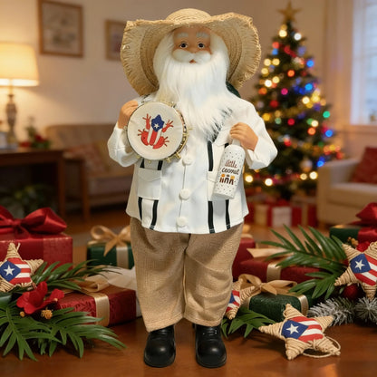 🎅Puerto Rican Santa Claus – Coquito & Tambor Holiday Decor🎶