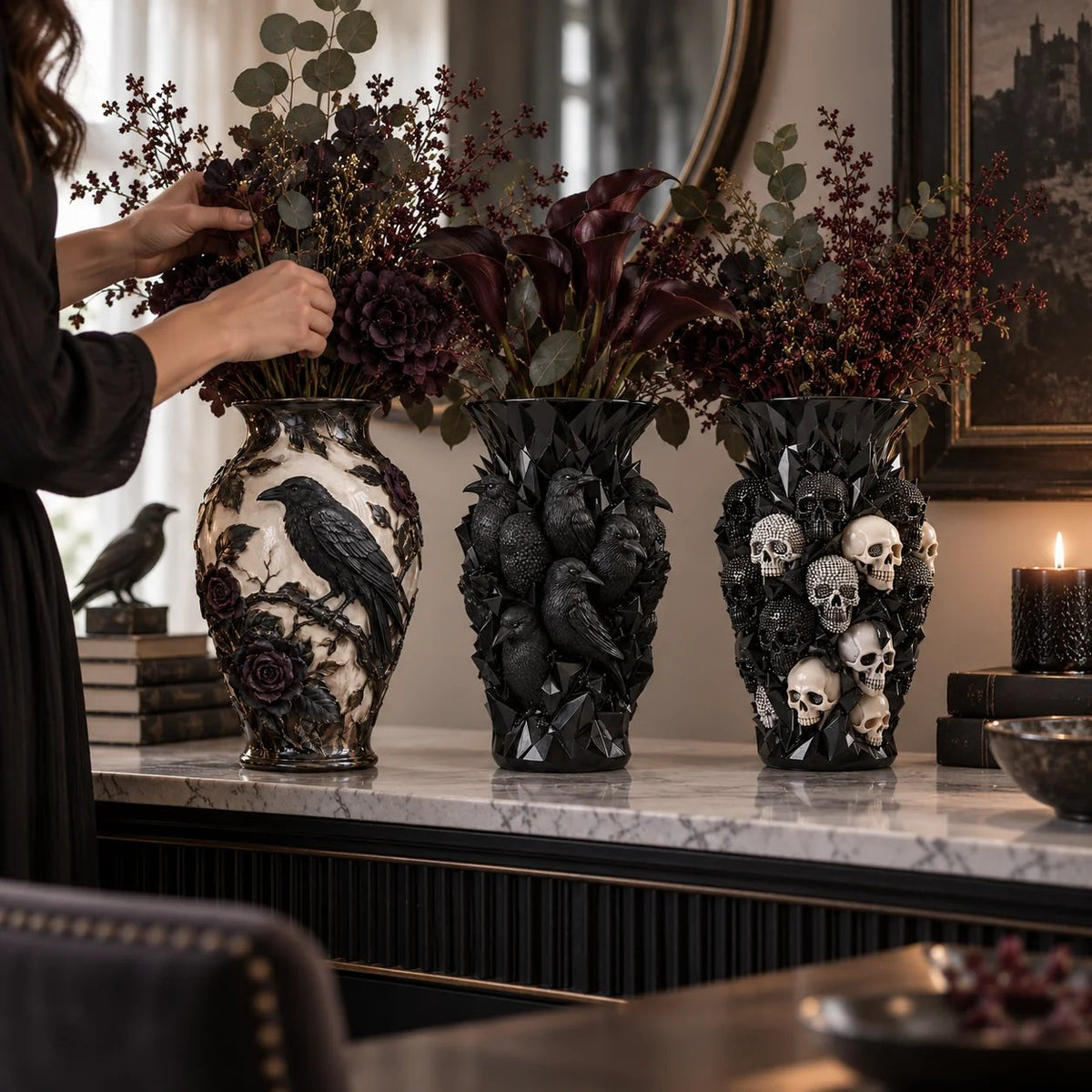 💀💎 Crystal Skull Vase – Where Darkness Meets Elegance ✨