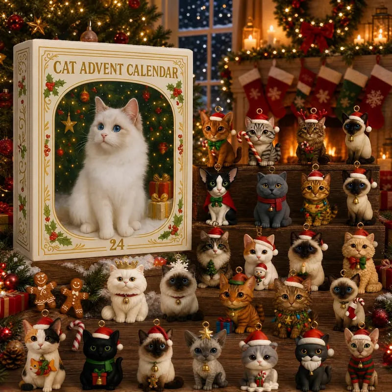 🐱🎄 2026 Christmas Cat Advent Calendar – A Gift for Cat Lovers (Holiday Countdown, 24 Christmas Tree Ornament Designs)