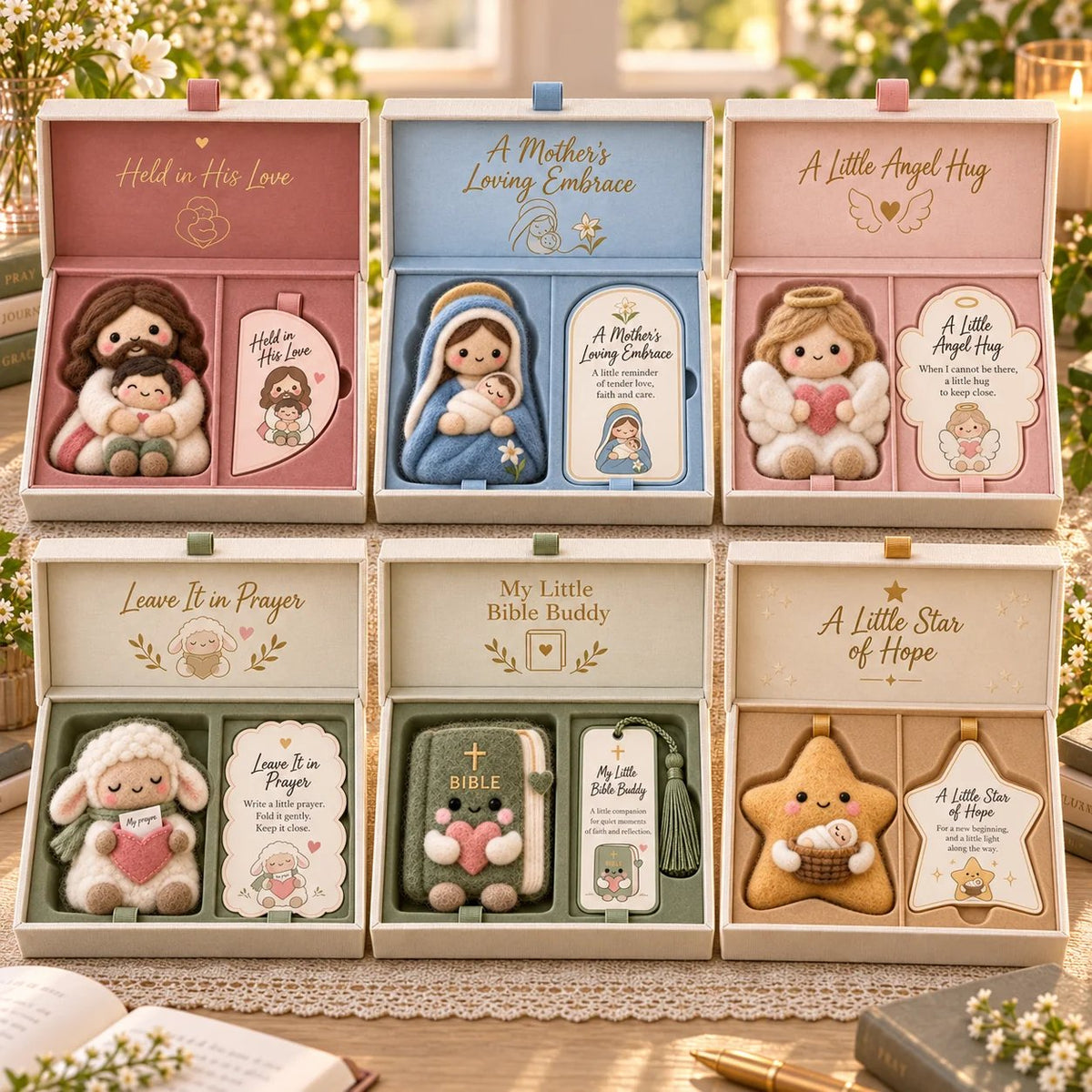 Faith & Meaning | 6 Heartfelt Felt Keepsake Designs with Message Cards ✝️ (✨Buy 2 Free Shipping)