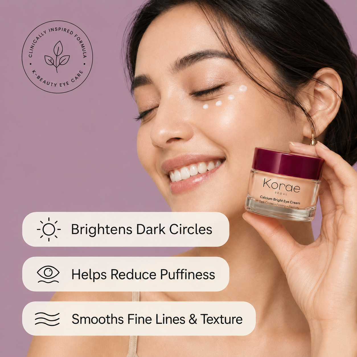 Korae Seoul Calcium Bright Eye Cream for all skin tones