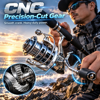 Single-Hand Jigging Fishing Reel with Thumb Lever – product view 2