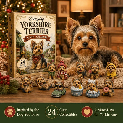 💥LAST DAY 49% OFF -✨Yorkshire Terrier 2D Advent Calendar – 24 Unique Yorkie Acrylic Ornaments & Daily Christmas Surprises