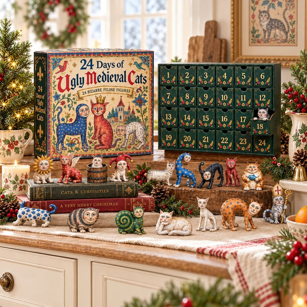 🎁 24 Days of Ugly Medieval Cats – Hilariously Weird Cat Advent Calendar 2026