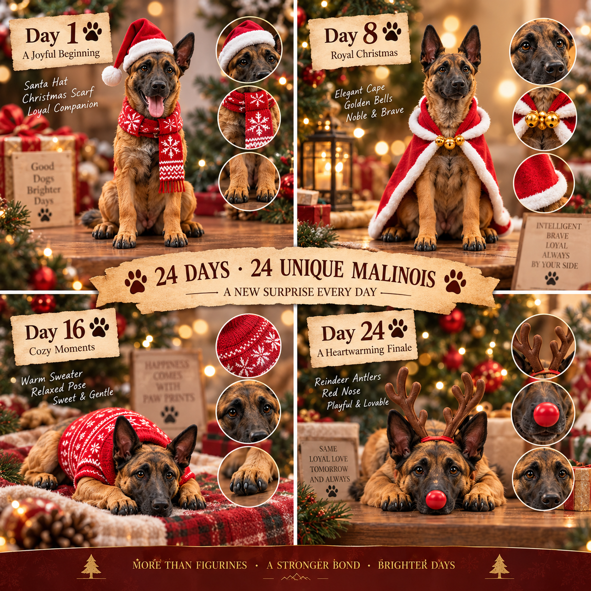 HOT SALE🎉24 Days of Belgian Malinois Joy — 24 Unique Collectible Figurines 5