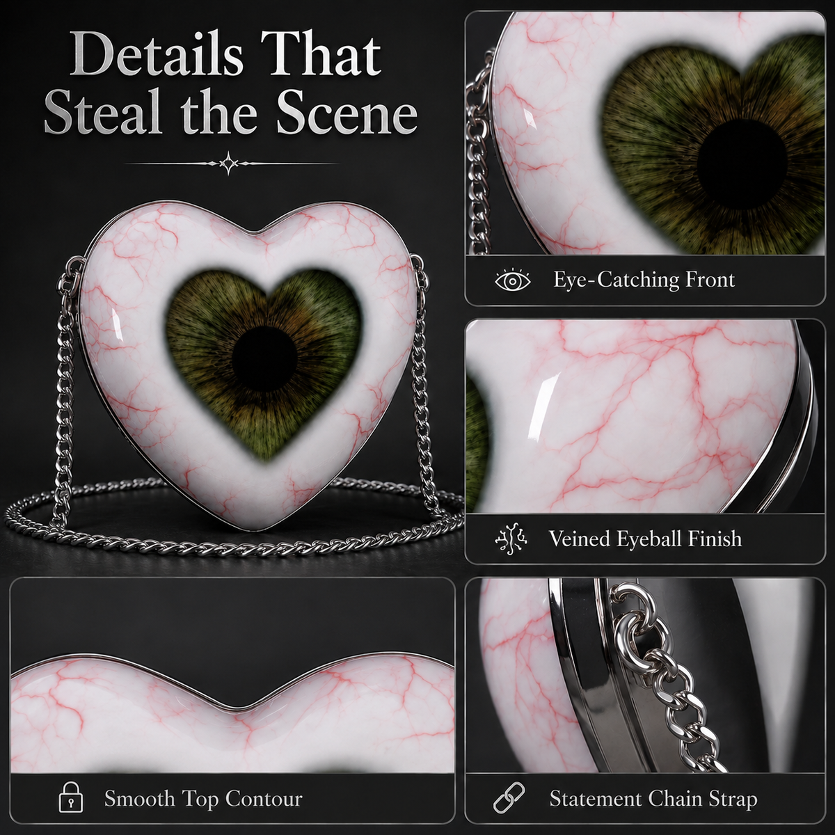 🔥Gothic Heart Eye Statement Crossbody Bag
