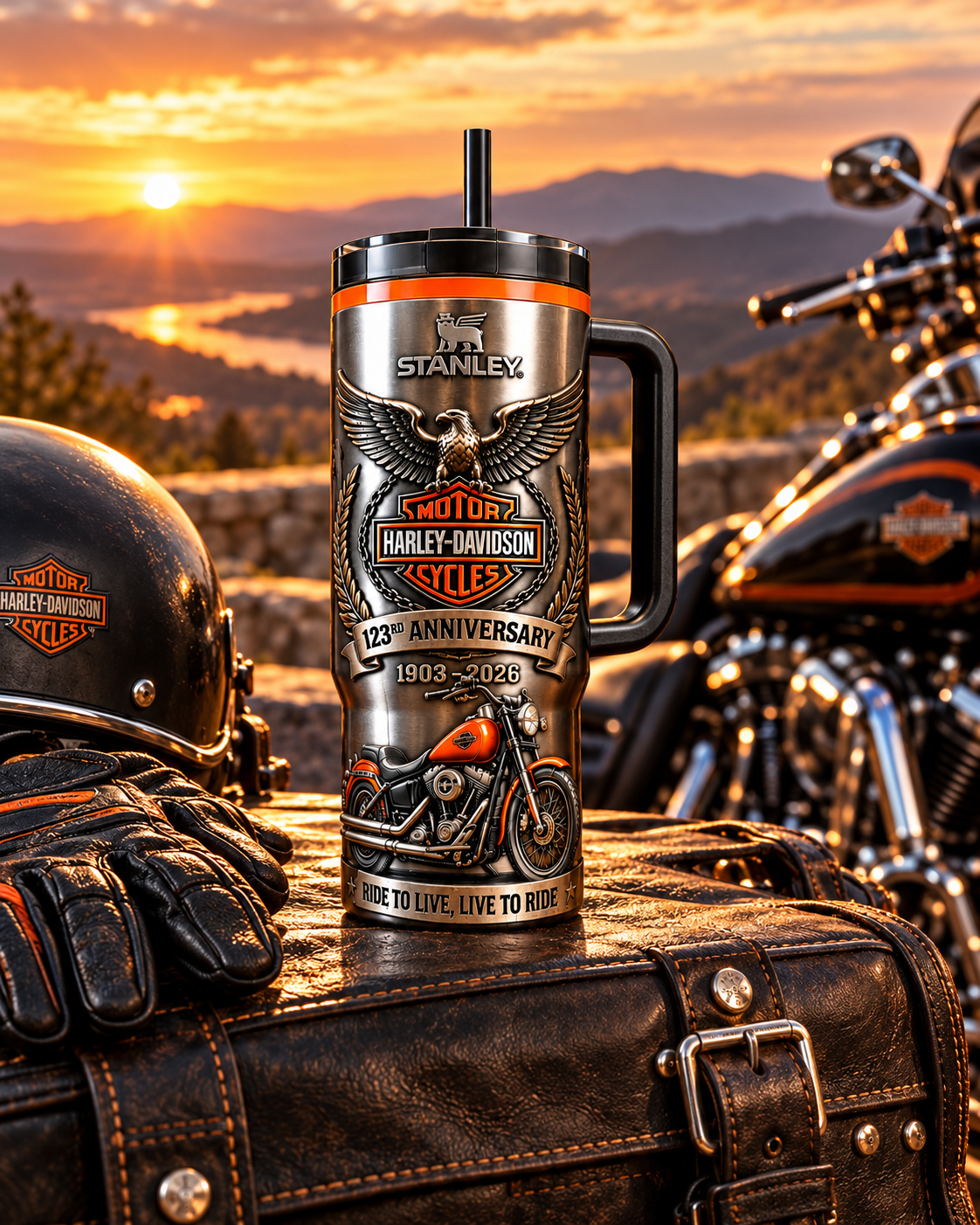 1903–2026 Motorcycle Heritage Anniversary Tumbler – product view 2