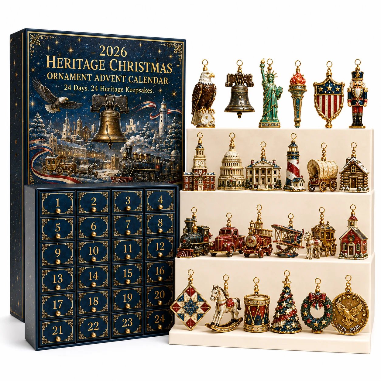🔥Last 30pcs✨⏰ Limited anniversary edition✨50% OFF!🔥America 250th Anniversary Heritage Christmas Advent Calendar