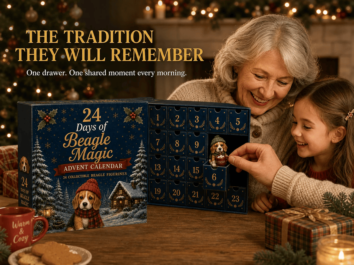 🐶🎄Beagle Magic Advent Calendar 2026 – 24 Days of Unique Beagle Miniature Collectibles, 24 Cute Holiday