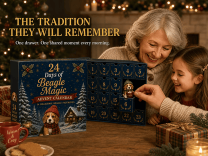 🐶🎄Beagle Magic Advent Calendar 2026 – 24 Days of Unique Beagle Miniature Collectibles, 24 Cute Holiday