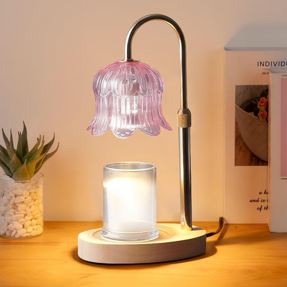 Vintage Flower Candle Warmer Lamp — Timer & Brightness Control