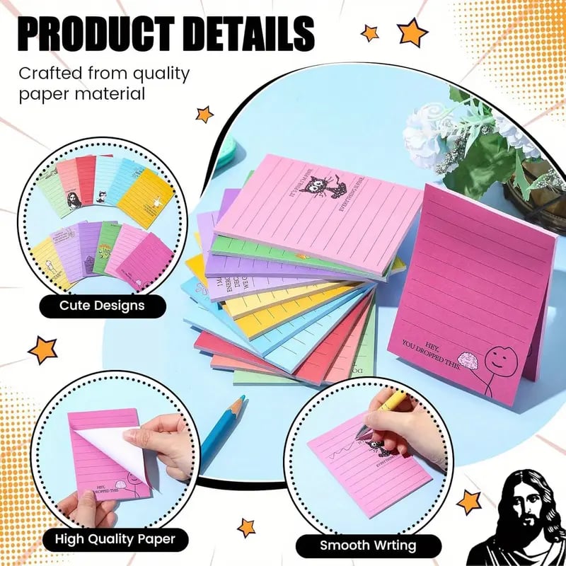 Buy 2 Free Shipping💼😂 12-Pack Sarcastic Office Sticky Notes – Funny Coworker Memo Pads & Hilarious Desk Gifts