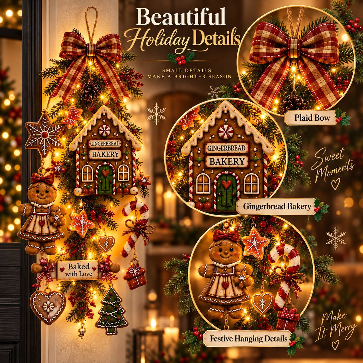 🎄 Gingerbread House Christmas Light Decoration