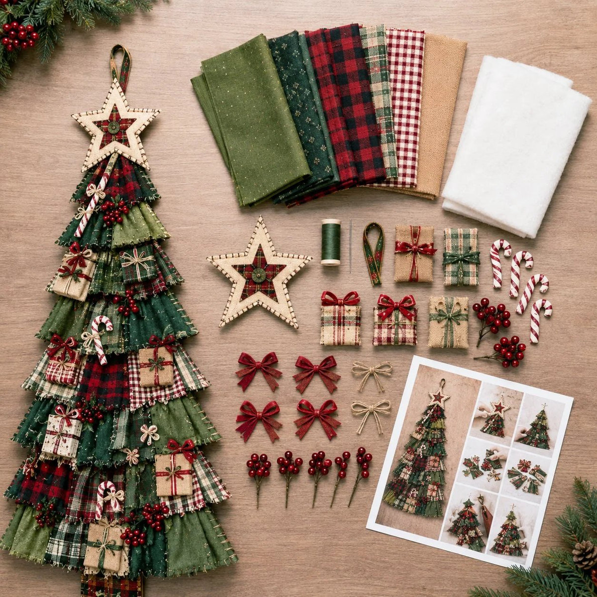 🔥 SPECIAL OFFER |🎄Beginner-Friendly DIY Oversized Patchwork Christmas Tree Door Hanging Kit💕