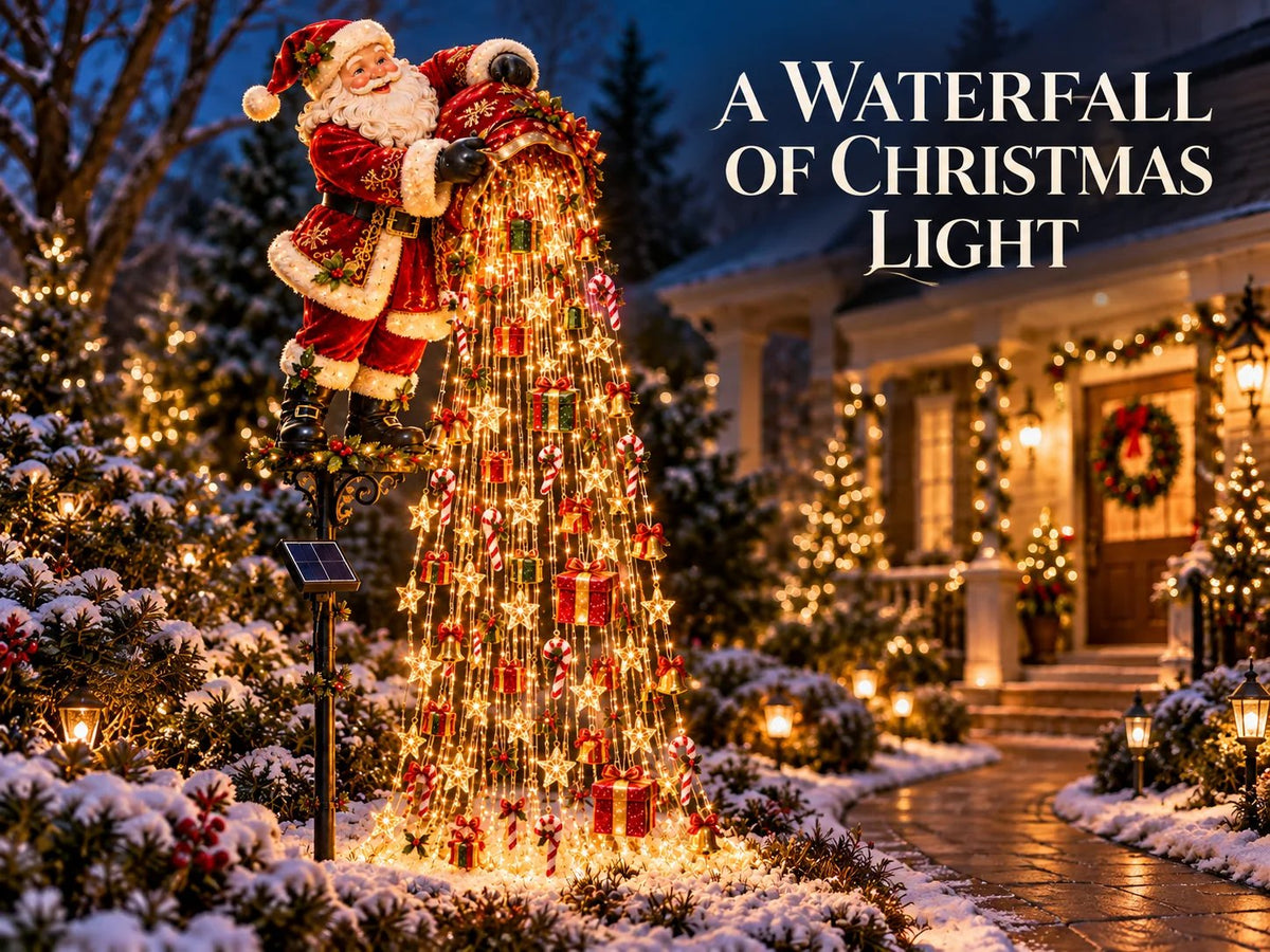Christmas Starlight Cascade Garden Decorations – 5 Festive Designs
