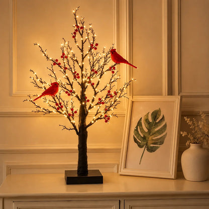 🎉✨ 2026 Vintage Glowing Cardinal Tree