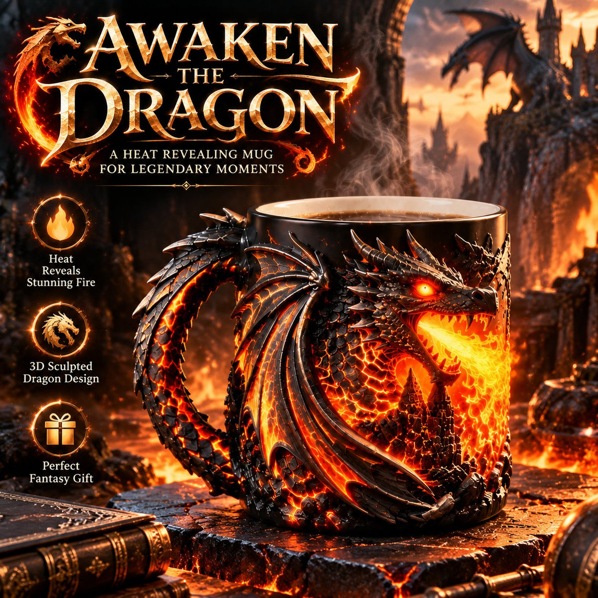 Dragonfire 3D Heat-Reveal Magic Mug – product view 1