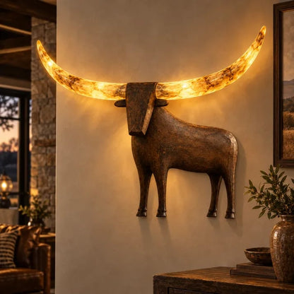 💥Hot Sale - Illuminated Longhorn Wall Sculpture – Rustic Western LED Wall Decor