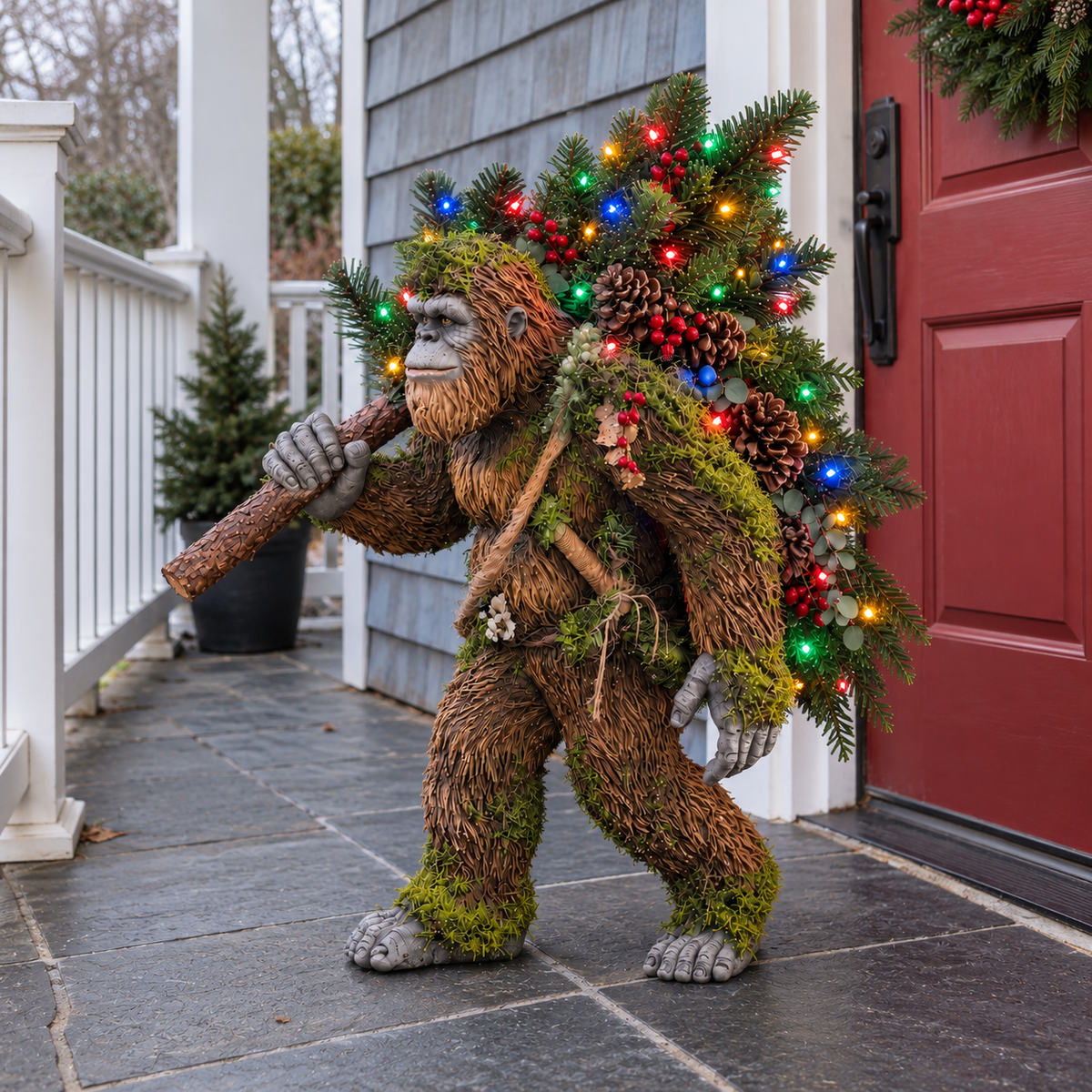 🎄 Woodland Bigfoot – Lighted Christmas Porch Decor 12