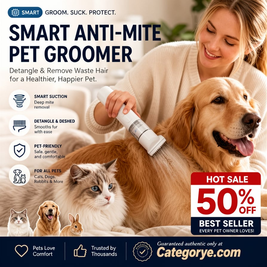 ⏰LIMITED TIME PRICE & FREE SHIPPING🔥Electric Pet Grooming Comb🐕Keep your furry friends away from mites, fleas and tangled fur！
