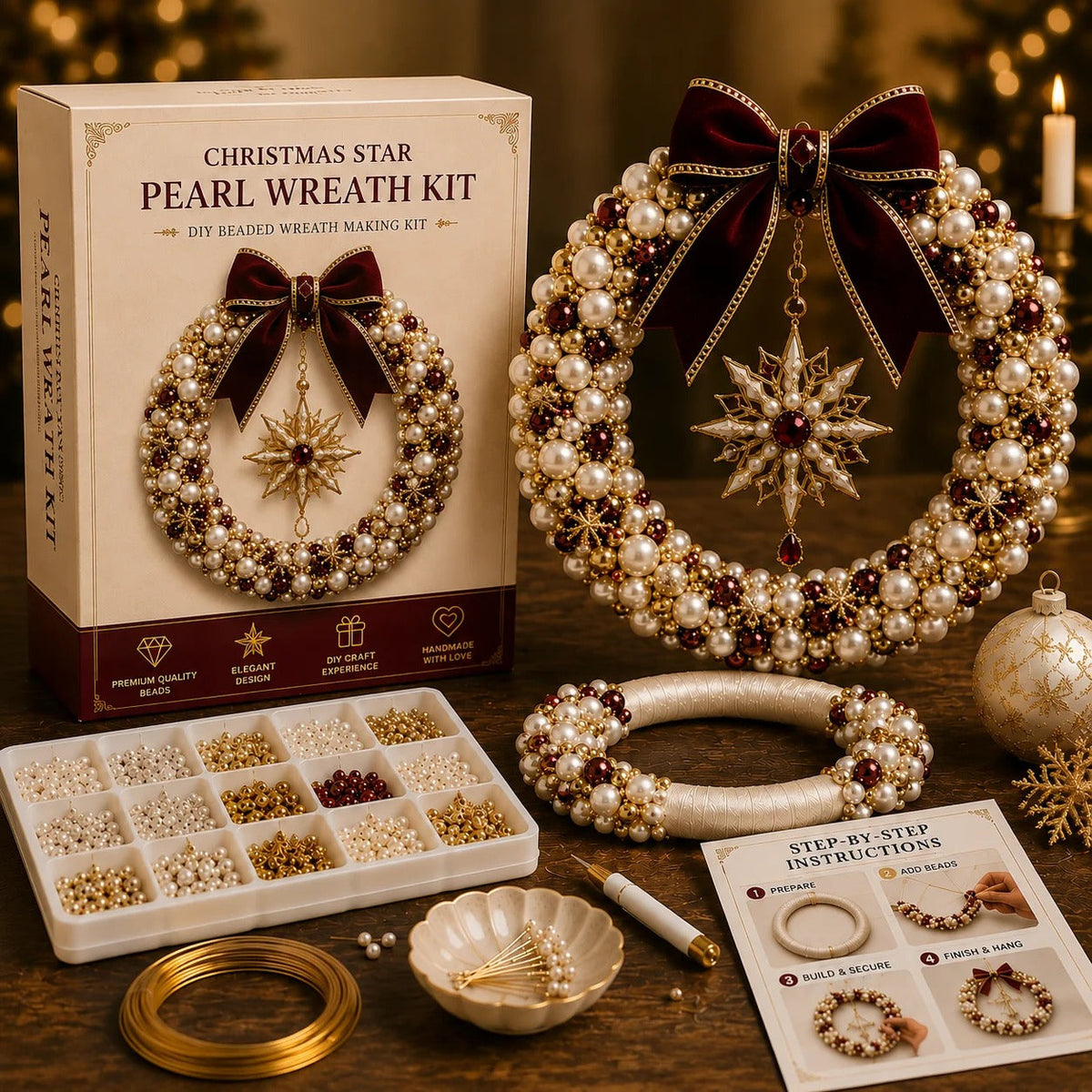 Christmas Pearl Wreath DIY Kit
