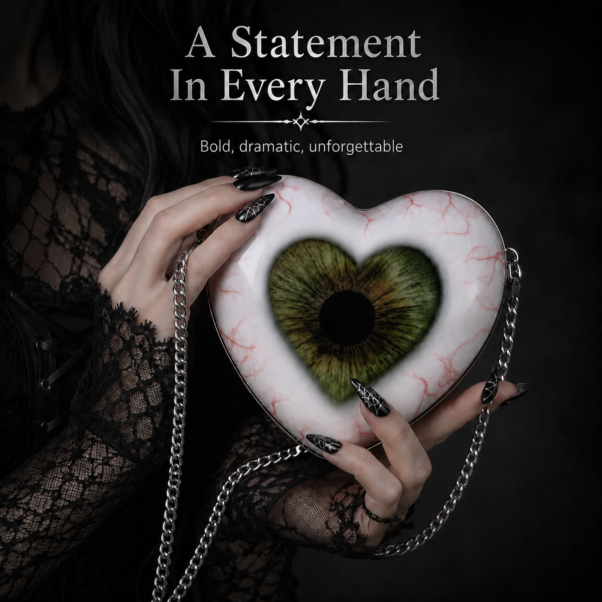 🔥Gothic Heart Eye Statement Crossbody Bag